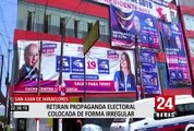SJM: retiran propagandas electorales colocadas de forma irregular