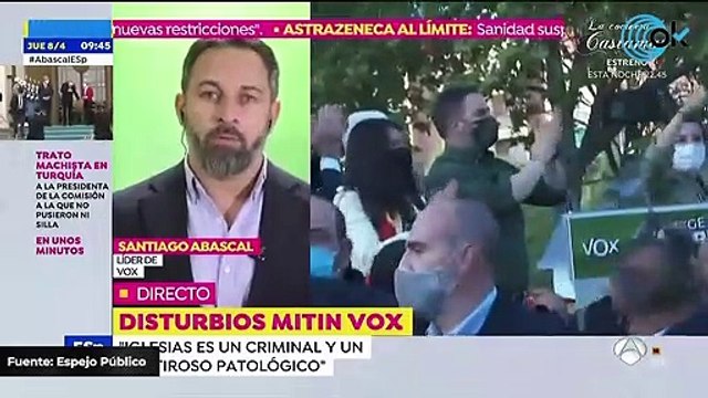 Abascal carga contra Iglesias por decir que Vox fue a Vallecas a provocar: Es un criminal