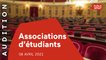 Détresse des étudiants : audition des syndicats et associations étudiants