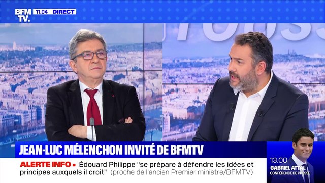 BFMTV : Jean-Luc Mélenchon compare Bruce Toussaint à un flanby