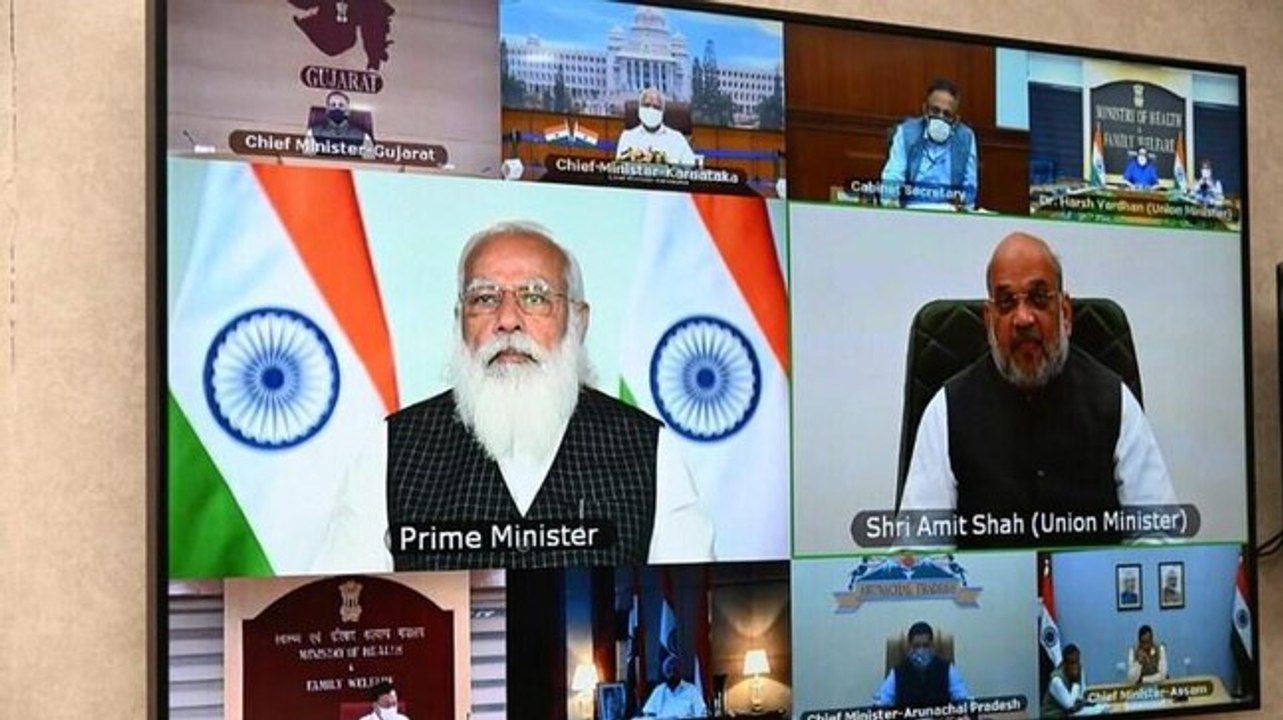 PM Modi holds virtual meet withPM Modi holds virtual meet with CMs to review Covid-19 situation chief ministers over rising Covid-19 cases