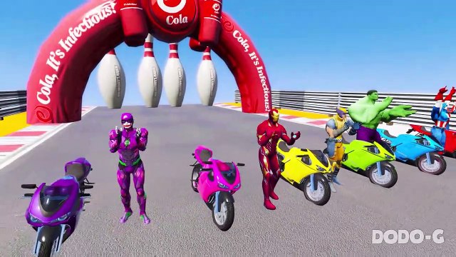 Homem Aranha Com Motos! Spiderman Hulk Ironman And Motorcycle Obstacles Challenge - Gta 5
