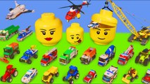 Fire Truck, Tractor, Crane, Train, Garbage Trucks, Cars & Excavator LEGO Toy Vehicles for Kids
