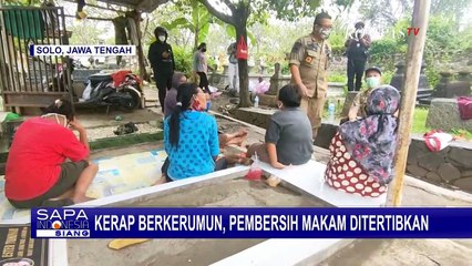 Kerap Bergerombol Dekati Peziarah, Satpol PP Tertibkan Pembersih Makan di TPU Bonoloyo Solo