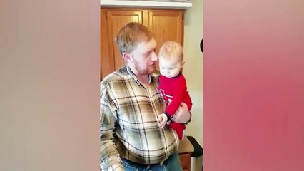 Funniest Daddy Takes Care Of Baby - Cute Baby Video