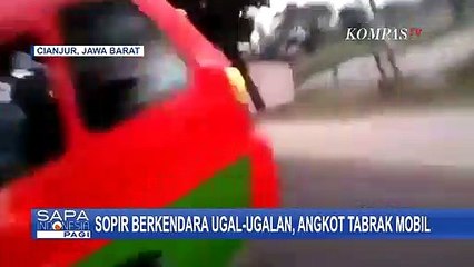 Ini Aksi Sopir Angkot yang Ugal-ugalan, Bahaya!