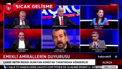 Amirallerin bildirisini yayımlayan gazeteci Zihni Çakır’dan çarpıcı iddia