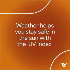 Stay safe while catching rays. ️ - - Your Weather app on WearOSbyGoogle now includes the UV Index for your location.