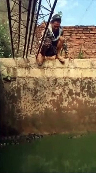 Il descend dans une fosse remplie d'alligators