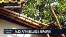 Warga Bersihkan Rumah Pasca Puting Beliung di Indramayu