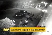 Comas: asaltan con armas de fuego a dos personas en agente bancario