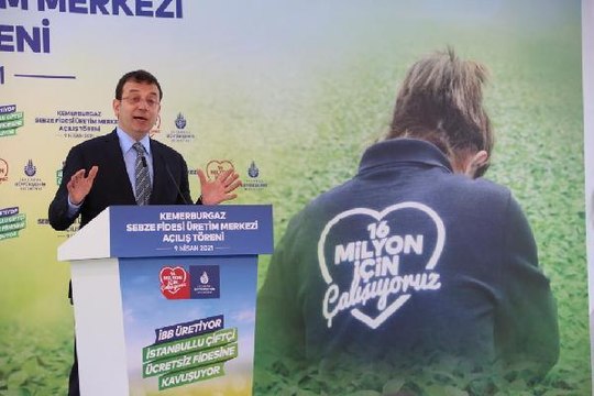 İBB BAŞKANI İMAMOĞLU FİDAN ÜRETİM TESİSİNİN AÇILIŞINI YAPTI