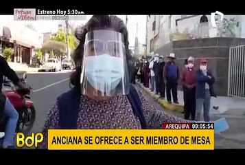Anciana de 72 años se ofrece como miembro de mesa tras ausencia de titulares y suplentes