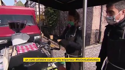 À Colmar, un café sur un vélo triporteur pour rencontrer les clients malgré le Covid