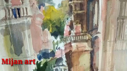 Old Dhaka water colour painting