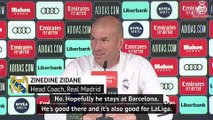 Zidane hopes Messi stays at Barca