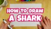 How To Draw A Cartoon Shark - Easy Drawing For Kids & Beginners | Otoons.Net