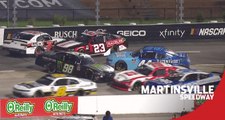 Riley Herbst spins at Martinsville after contact with Myatt Snider