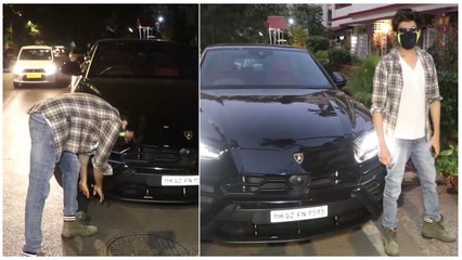 Kartik Aaryan Bows Down & Touches His New Lamborghini during Recent Appearance In Town