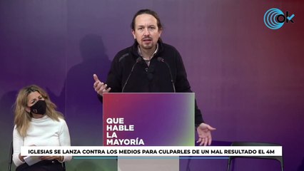 Iglesias se lanza contra los medios para culparles de un mal resultado el 4M