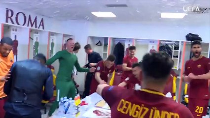 Cengiz Ünder ve arkadaşları soyunma odasında sevinçten çılgına döndü