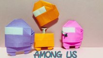 Origami Among Us Crewmate With Dead Body | 2 Square Paper No Glue No Scissors ｜Origami Easy 摺紙 太空狼人殺