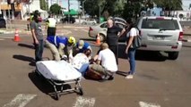 Mulher é atropelada na Avenida Brasil, região Central de Cascavel