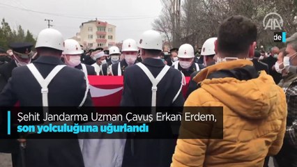 Şehit Jandarma Uzman Çavuş Erkan Erdem, son yolculuğuna uğurlandı