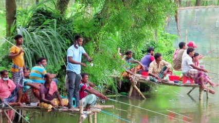 Daily Fishing Activity By A Lot Of Village Peoples