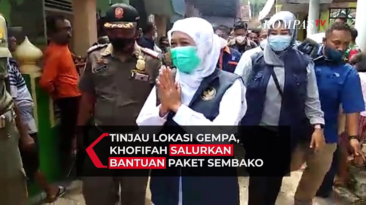 Khofifah Tinjau langsung Warga Terdampak Gempa di Kabupaten Malang