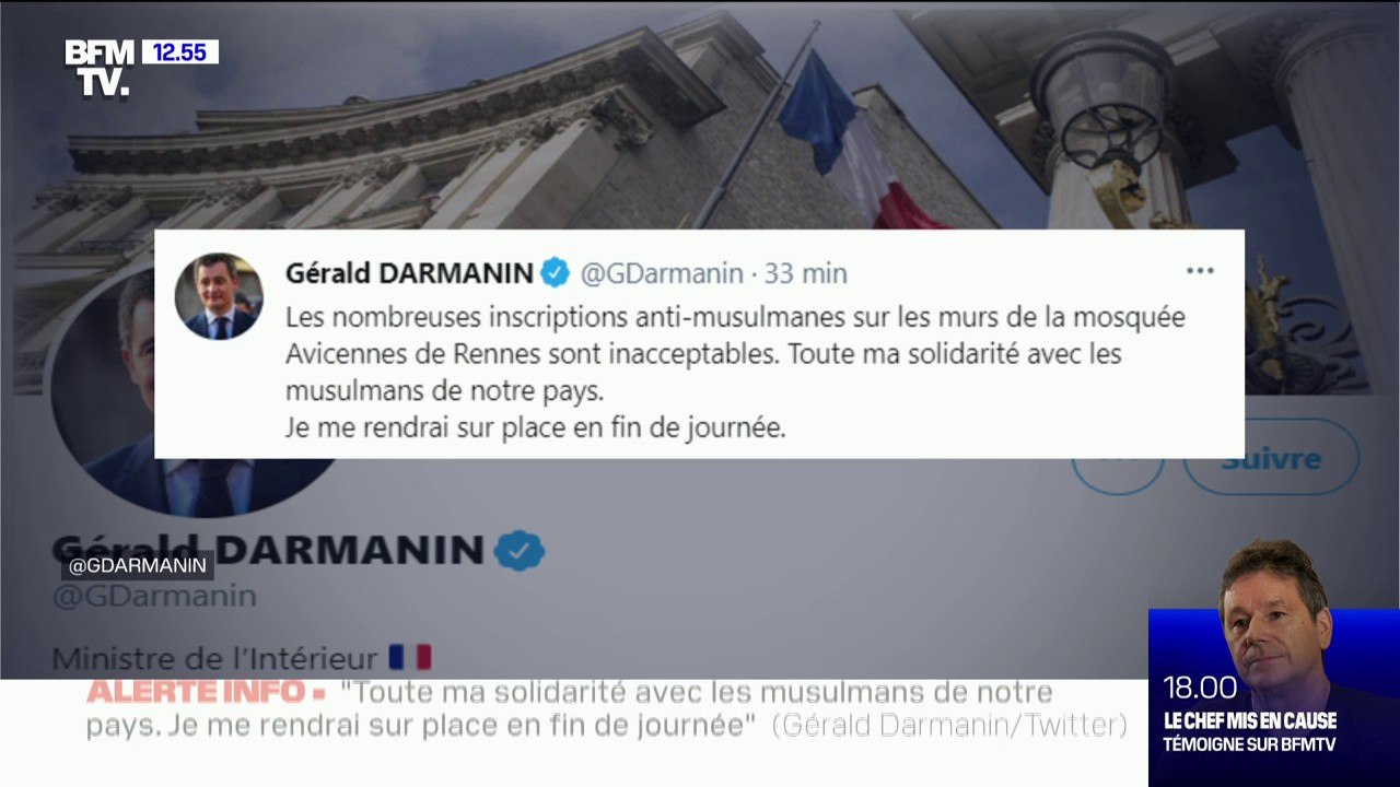 Jordan Bardella "condamne" les tags antimusulmans sur les murs d'une mosquée à Rennes
