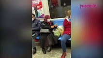 Metroda fasulye ayıklayan yaşlı teyze sosyal medyayı salladı!