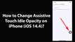 How to Change Assistive Touch Idle Opacity on iPhone (iOS 14.4)?
