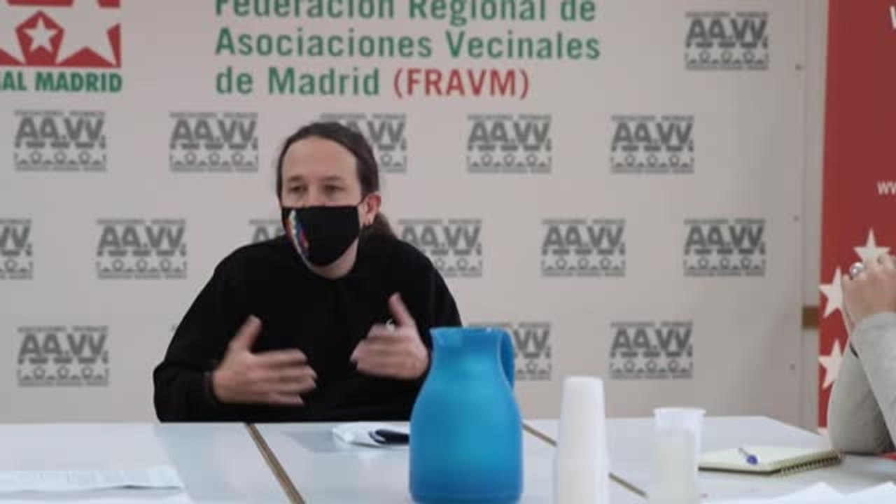 Pablo Iglesias asegura que "la mayor parte de la gente de la Comunidad de Madrid necesita lo público"