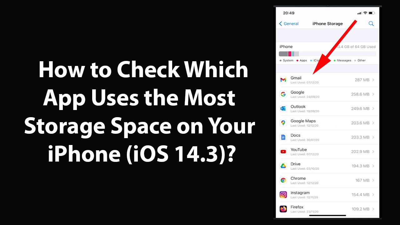 How to Check Which App Uses the Most Storage Space on Your iPhone (iOS 14.3)?