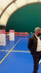 Andria: don Michelangelo benedice l'hub vaccinale di San Valentino - video