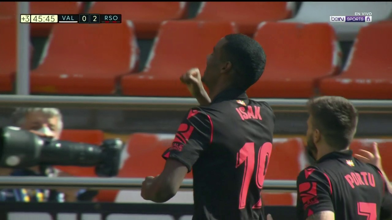¡Gol de Alexander Isak! Valencia 0-2 Real Sociedad