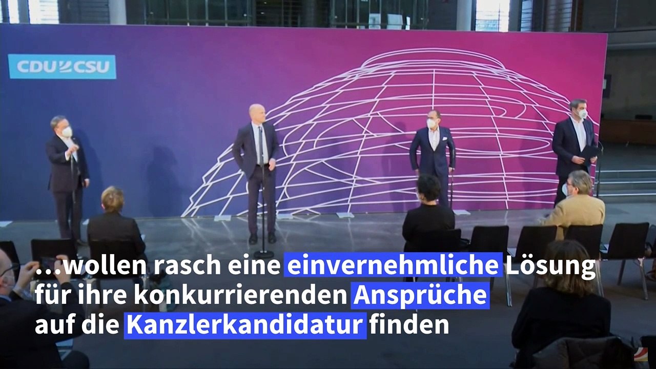 Laschet und Söder wollen K-Frage einvernehmlich klären