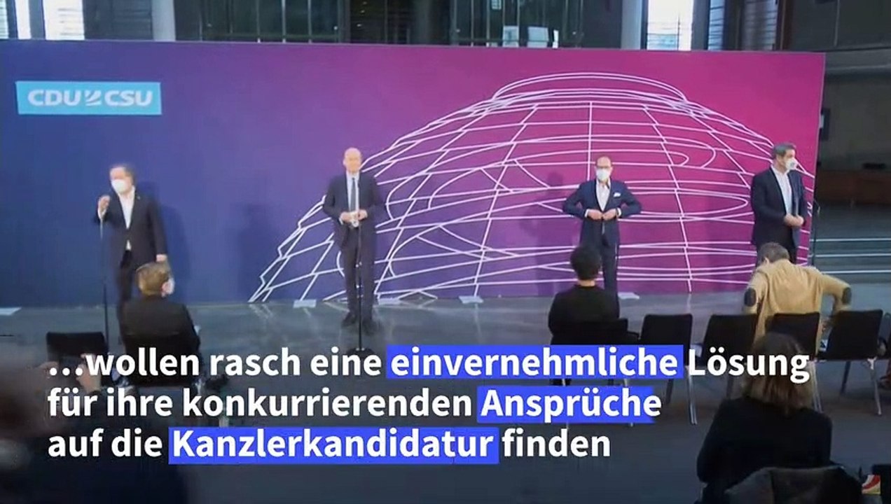 Laschet und Söder wollen K-Frage einvernehmlich klären
