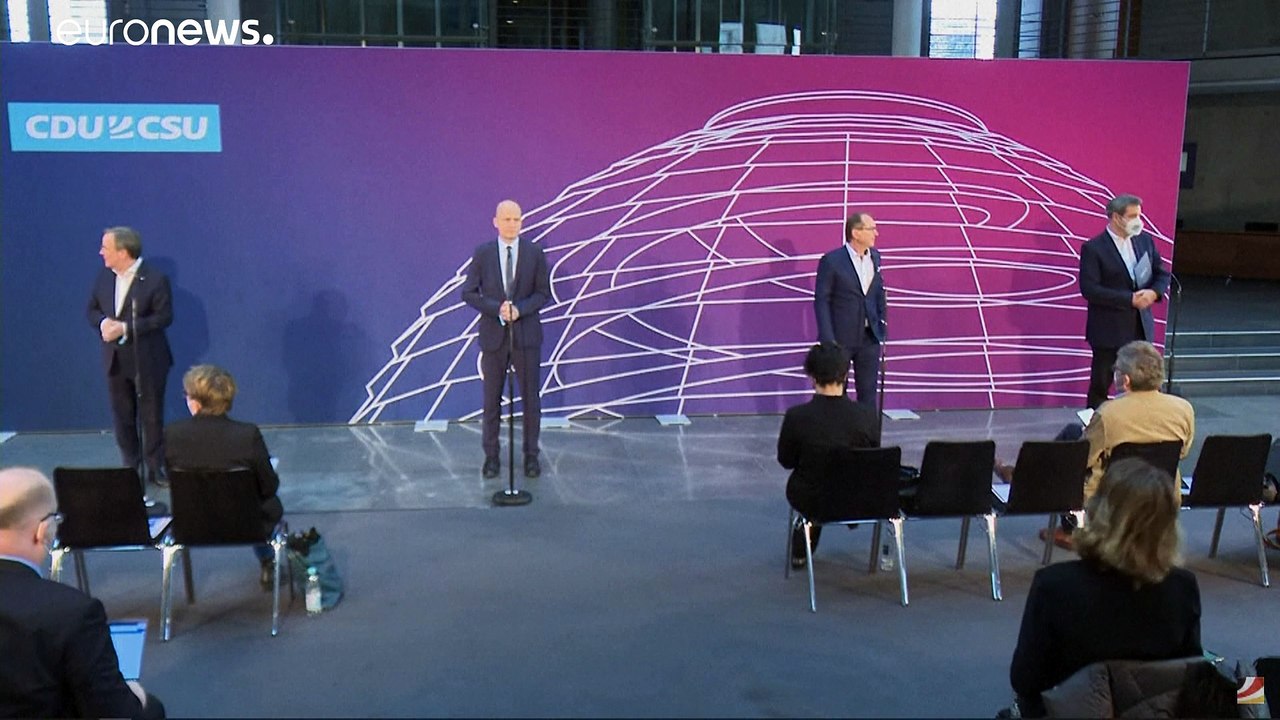 Pressekonferenz mit Laschet und Söder in Gänze