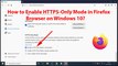 How to Enable HTTPS-Only Mode in Firefox Browser on Windows 10?