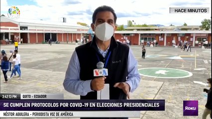 Se cumplen protocolos por Covid-19 en elecciones presidenciales de Ecuador