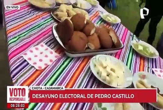 Así se desarrolla el desayuno electoral de Pedro Castillo en Cajamarca