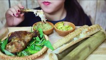 Asmr Bamboo Rice And Roasted Chicken Drumsticks Eating Sounds | Linh-Asmr