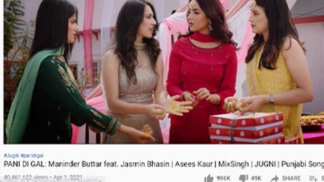 Jasmin Bhasin और Maninder के Pani Di Gal ने लगा दी आग, 1 हफ्ते में हुआ इतने Million | FilmiBeat