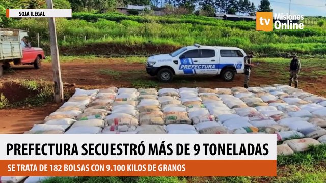 prefectura secuestró más de 9 toneladas de granos de soja