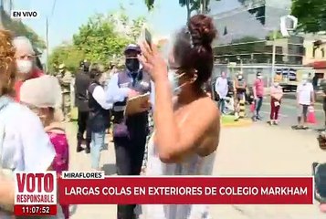 Elecciones 2021: largas colas en exteriores del Jockey Club y Colegio Markham
