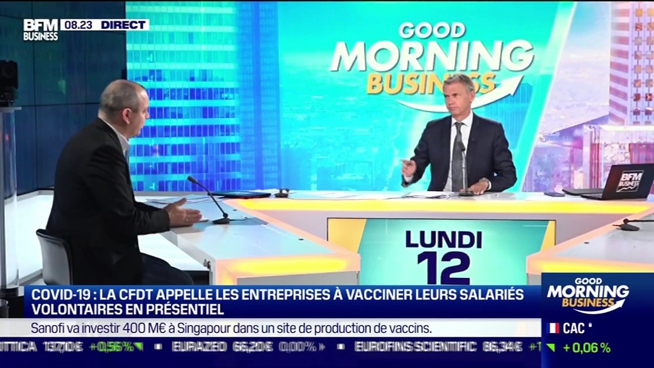 Laurent Berger (CFDT) : La CFDT appelle à la vaccination des salariés volontaires en présentiel - 12/04