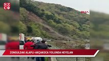 Zonguldak Alaplı-Akçakoca yolunda heyelan
