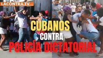 ¡Inaudito! Unos vecinos se enfrentan a la policía de la dictadura cubana para evitar la detención del rapero Osorbo
